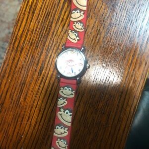 Geneva Stainless Steel Red Watch